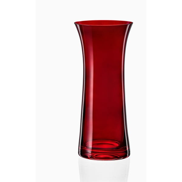 Červená sklenená váza Crystalex Extravagance, výška 24,8 cm