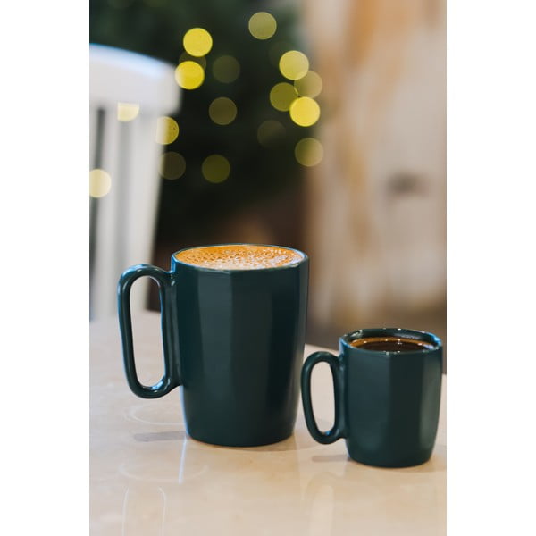 Tmavozelené kameninové hrnčeky v súprave 2 ks 250 ml Fuori – Vialli Design-image-4