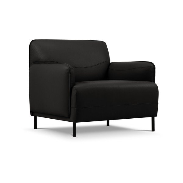 Čierne kožené kreslo Windsor & Co Sofas Neso