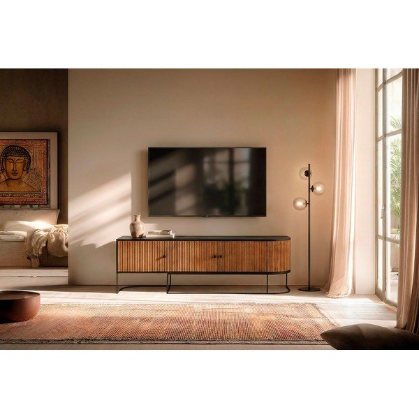 TV stolík z mangového dreva v prírodnej farbe 160x55x40 cm Curve – MOME-image-1
