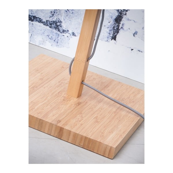 Stojacia lampa so zeleným tienidlom a konštrukciou z bambusu Good&Mojo Fuji-image-4