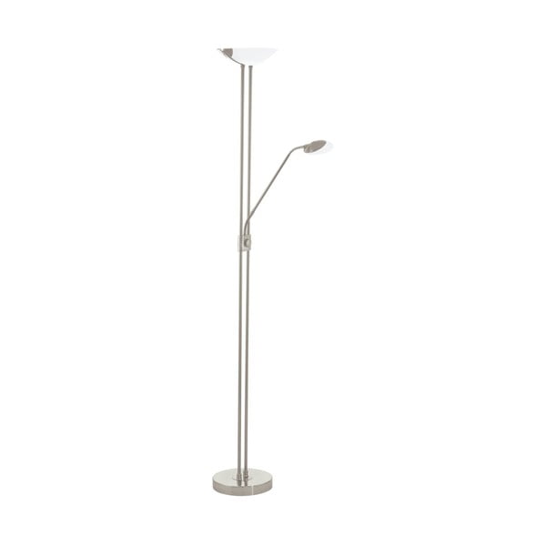 Sivá LED stojacia lampa so skleneným tienidlom (výška 180 cm) BAYA LED – EGLO