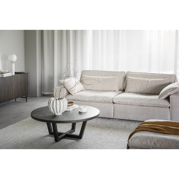 Čierny okrúhly konferenčný stolík v dekore duba ø 110 cm Boxford – Rowico-image-1