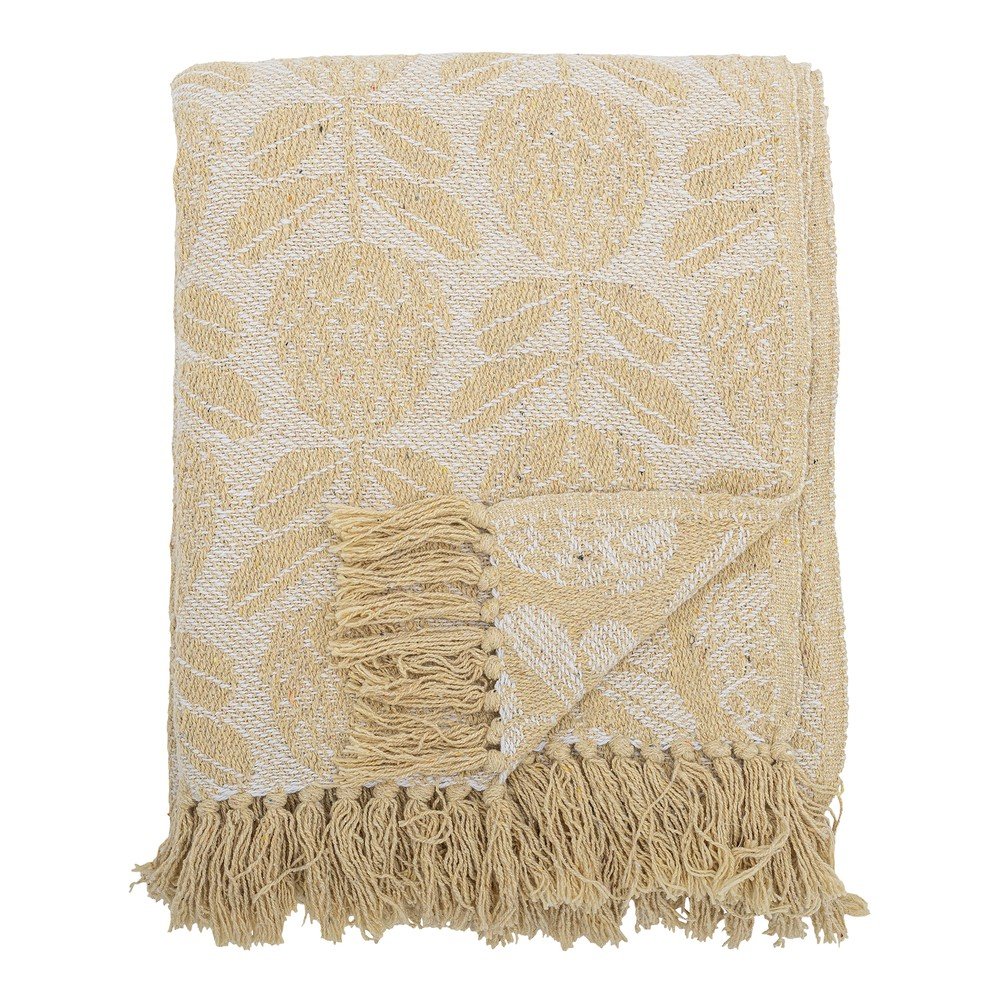 Žltá deka s prímesou bavlny 130x155 cm Pratello – Bloomingville