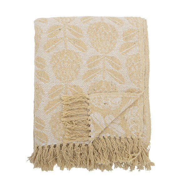 Žltá deka s prímesou bavlny 130x155 cm Pratello – Bloomingville