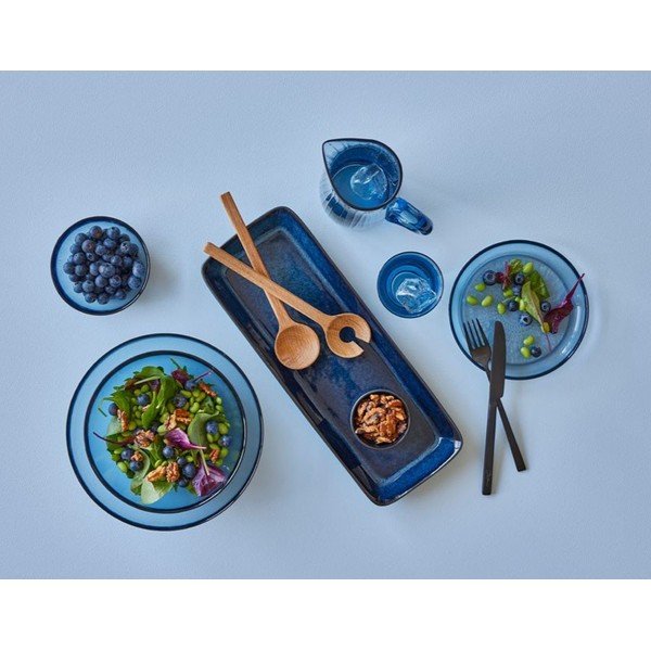 Servírovacia keramická tácka 14x38 cm Gastro Dark Blue/Black – Bitz-image-1