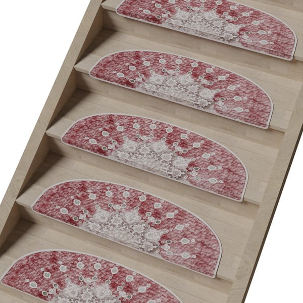 Svetločervené nášľapy na schody v súprave 16 ks 20x65 cm Chakra – Vitaus-image-1