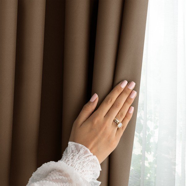 Hnedý dimout záves 140x250 cm Carli Tie – Restilo-image-3