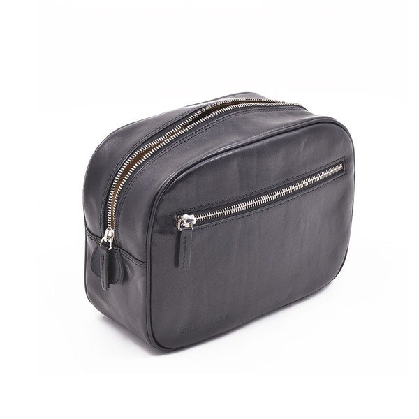 Kožená kozmetická taška Ferruccio Laconi Black-image-2