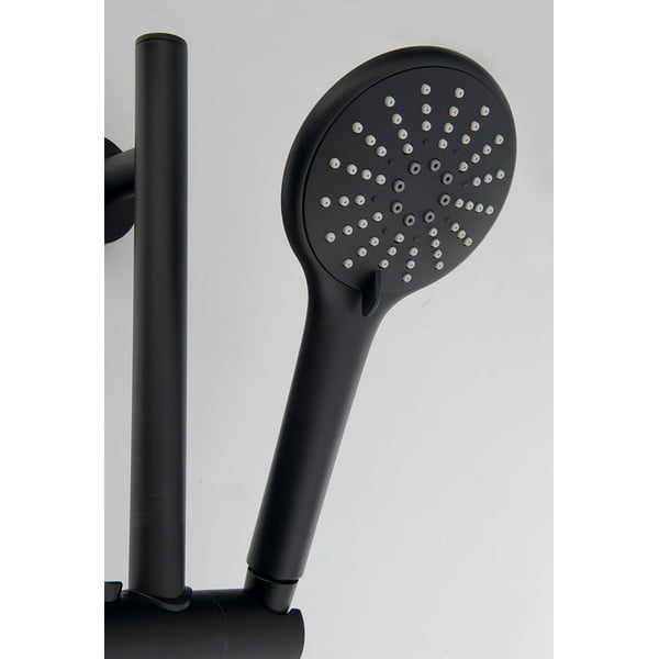 Matne čierna mosadzná sprchová súprava s ručnou sprchou a posuvným držiakom 70 cm – Sapho-image-2