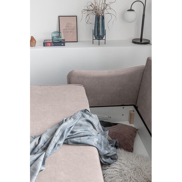 Béžová zamatová rozkladacia pohovka Miuform Tender Eddie-image-1