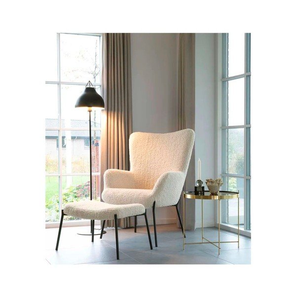 Krémovobiele kreslo z umelej kožušiny Glasgow – Bonami Essentials-image-1