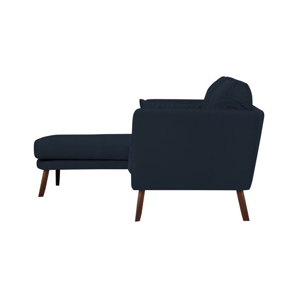 Tmavomodrá trojmiestna pohovka Mazzini Sofas Elena, s leňoškou na ľavom rohu-image-3