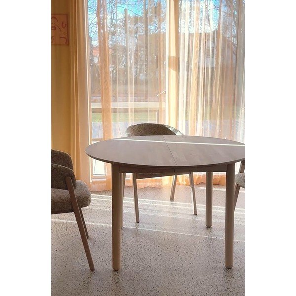 Okrúhly rozkladací jedálenský stôl z dubového dreva ø 120 cm Derrymore – Rowico-image-3