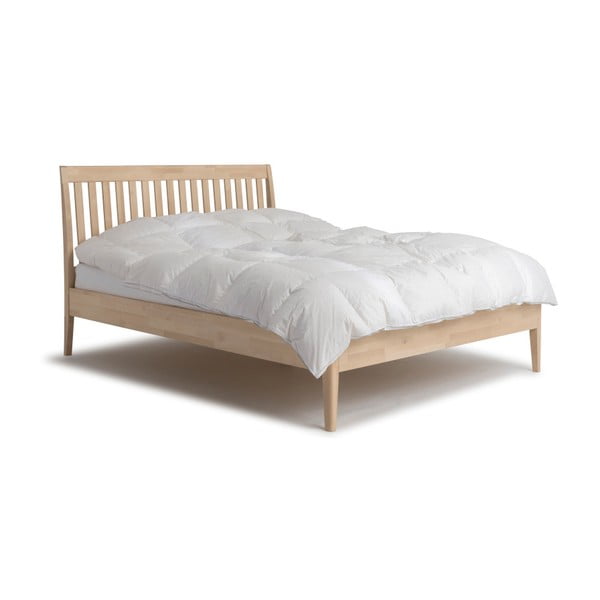 Ručne vyrábaná dvojlôžková posteľ z masívneho brezového dreva Kiteen Matinea, 160 × 200 cm