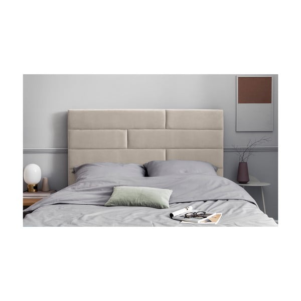 Béžové čalúnené čelo postele 160x120 cm NY - Cosmopolitan Design-image-3