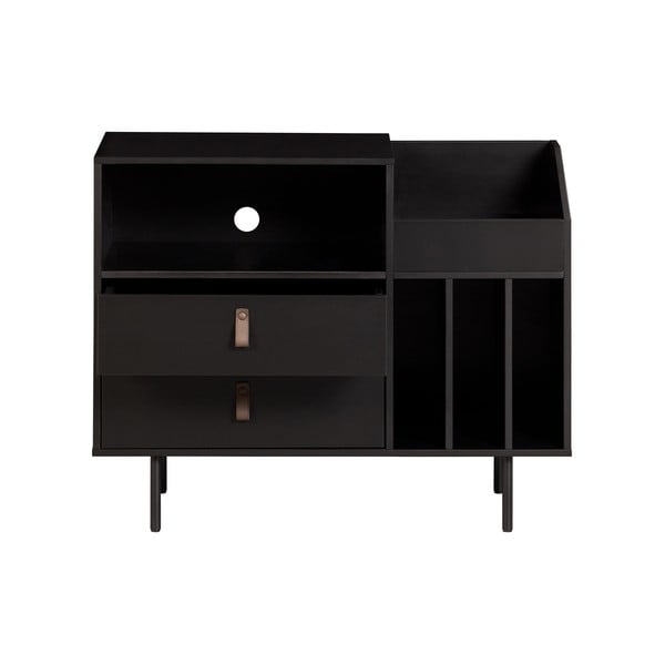 Čierna gramofónová skrinka z borovicového dreva 90x73 cm Jackson – WOOOD-image-2