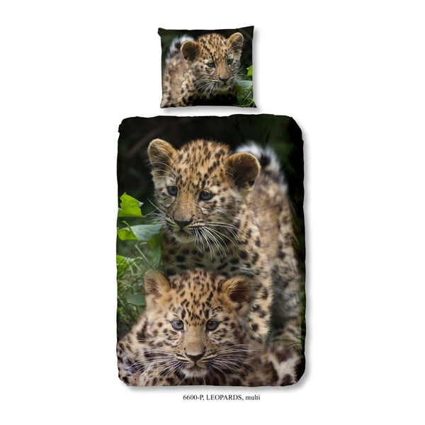Detské bavlnené obliečky na jednolôžko Good Morning Leopards Multi, 140 × 200 cm