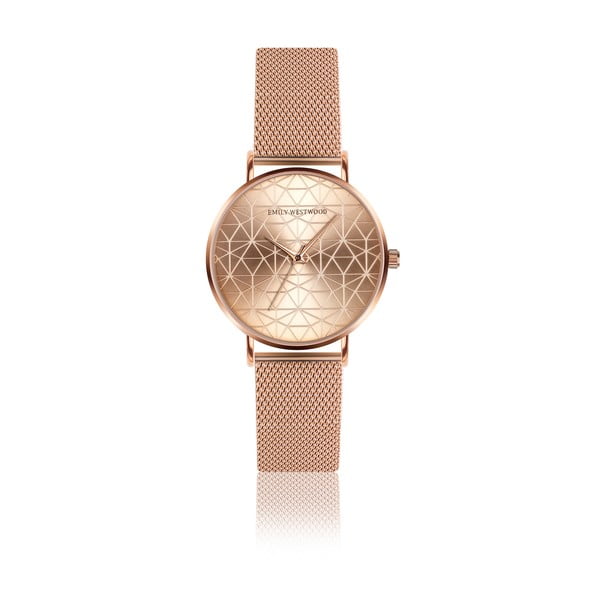 Dámske hodinky s remienkom z antikoro ocele vo farbe ružového zlata Emily Westwood Sophia