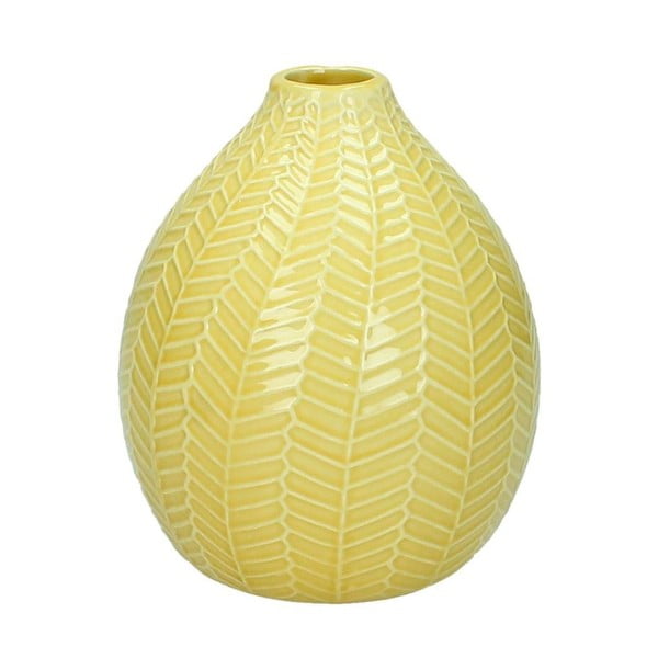 Citrónovožltá keramická váza HF Living, 15 cm