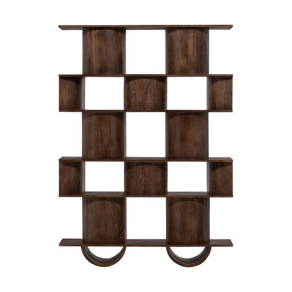 Tmavohnedá knižnica z mangového dreva 130x180x35 cm Sinne – WOOOD-image-3