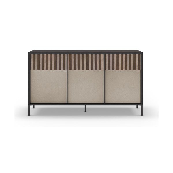 Antracitovo-svetlohnedá nízka komoda 156x86 cm Amalia – Marckeric