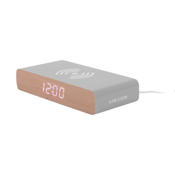 Digitálny budík s bezdrôtovou nabíjačkou Retro Flat LED – Karlsson-image-1
