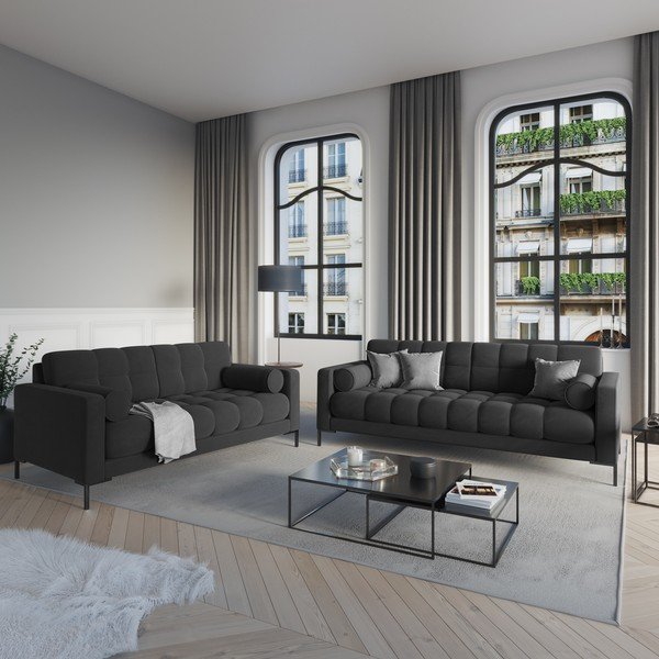 Sivá zamatová pohovka Cosmopolitan Design Bali-image-1