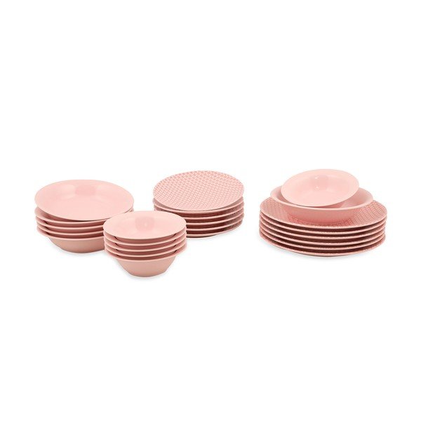 24-dielna súprava ružovo-bieleho porcelánového riadu Kütahya Porselen Amelia-image-2