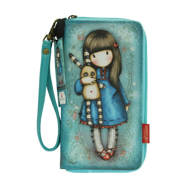 Modrá peňaženka na zips Santoro London Hush Little Bunny
