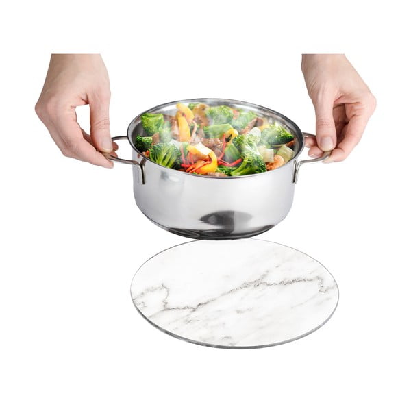 Sklenená podložka pod hrniec Wenko Marble, 20 cm-image-2