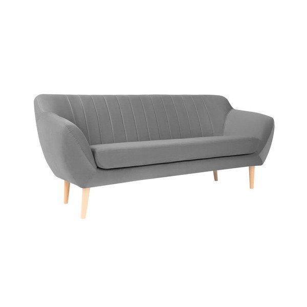 Sivá zamatová pohovka Mazzini Sofas Sardaigne, 188 cm-image-2