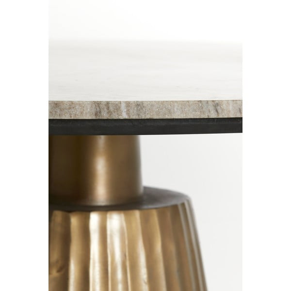 Okrúhly jedálenský stôl v bronzovej a prírodnej farbe s doskou v dekore mramoru ø 100 cm Rianne – Light & Living-image-3