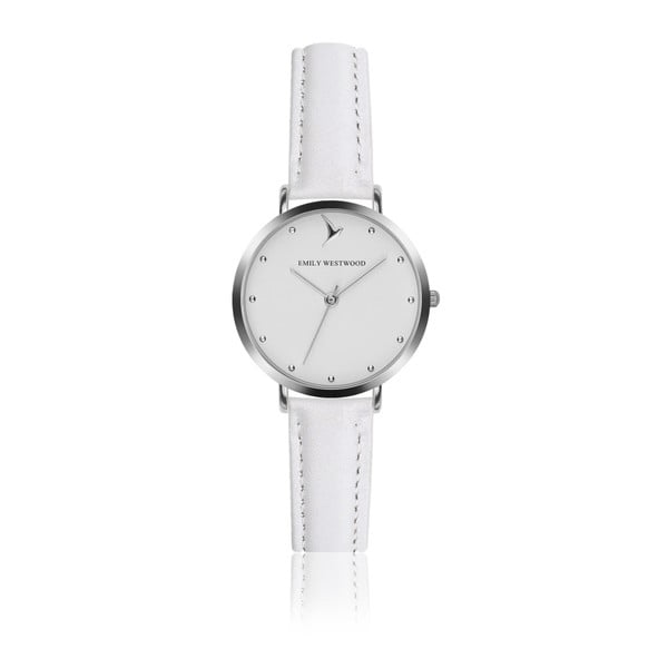 Dámske hodinky s bielym remienkom z pravej kože Emily Westwood Meeting