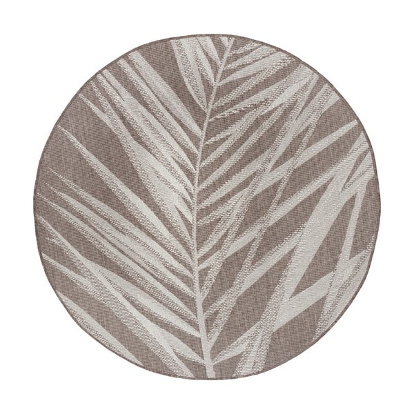 Hnedo-béžový vonkajší koberec NORTHRUGS Palm, ø 160 cm