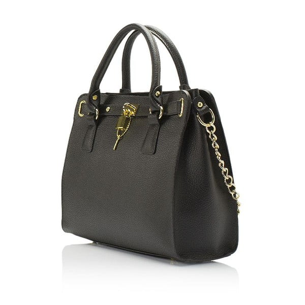 Čierna kožená kabelka Giulia Massari Clementine-image-1