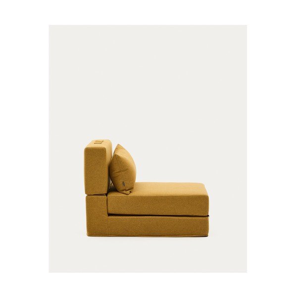 Rozkladacie kreslo v horčicovej farbe Arty – Kave Home-image-4