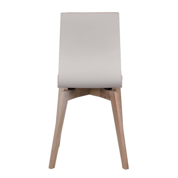 Biela jedálenská stolička so svetlohnedými nohami Rowico Grace-image-3