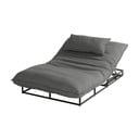 Tmavosivé kovovo-polstrované záhradné ležadlo Emma – Hartman