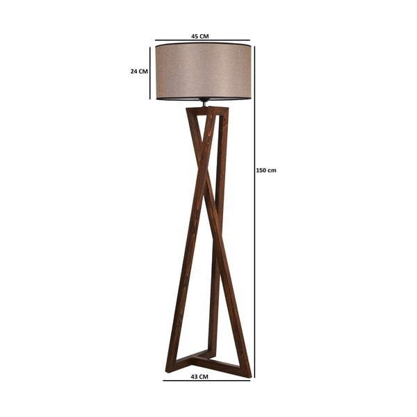 Hnedá stojacia lampa s textilným tienidlom (výška 149 cm) Maçka – Opviq lights-image-3