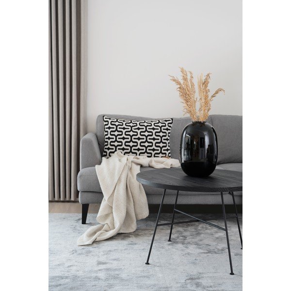 Čierny konferenčný stolík s doskou z borovicového dreva Rowico Grafton, ø 70 cm-image-1