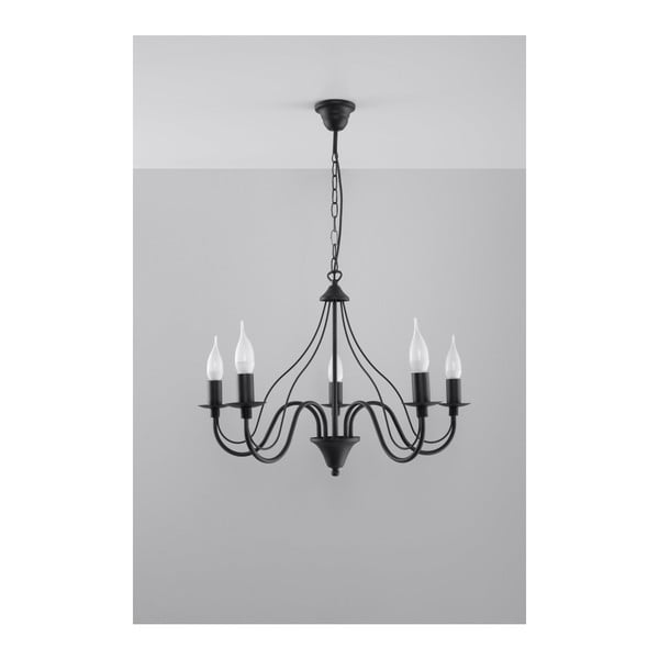 Čierne stropné svietidlo Sollux Floriano 5-image-4