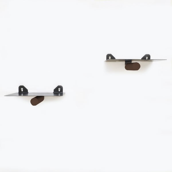 Čierne kovové police v súprave 2 ks 21 cm Rod – Kalune Design-image-1