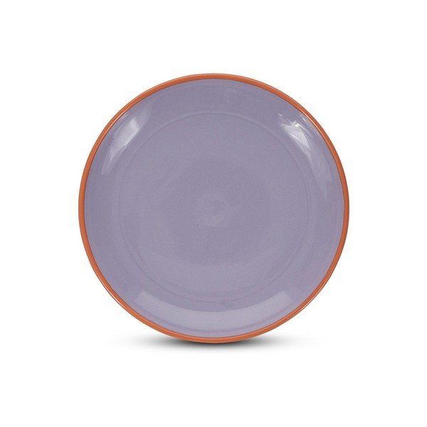 Oranžový/fialový dezertný kameninový tanier ø 18 cm Duo – ONA