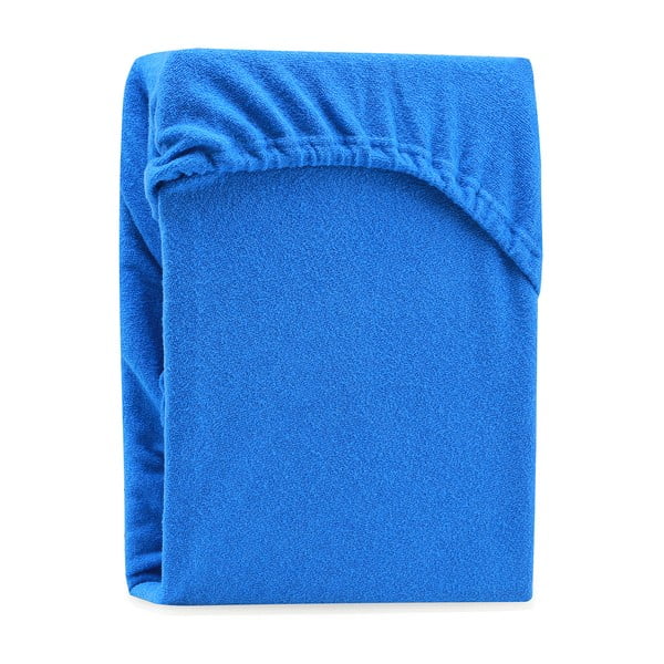 Modrá elastická plachta s vysokým podielom bavlny AmeliaHome Ruby, 200 x 80-90 cm-image-2