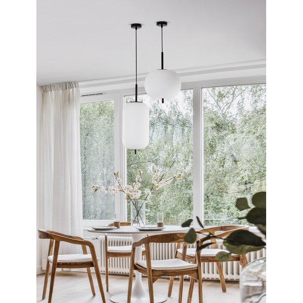 Biele/čierne sklenené závesné svietidlo ø 22 cm Lato – Nova Luce-image-1