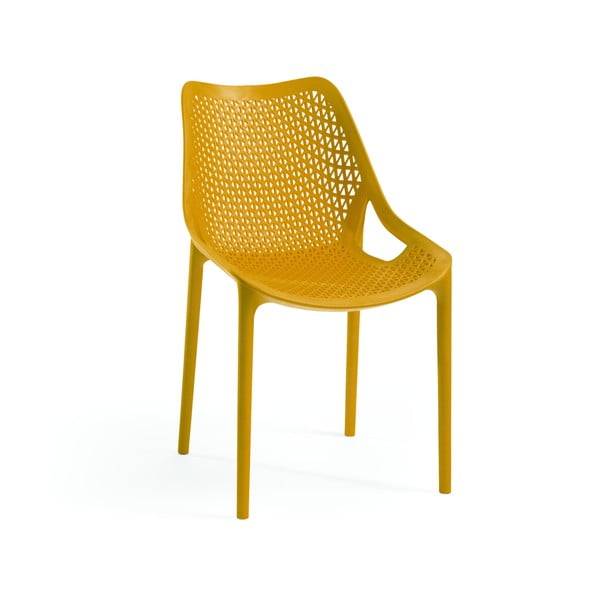 Žltá plastová záhradná stolička Bilros - Rojaplast