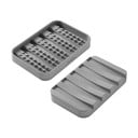 Sivá plastová nádobka na mydlo Gravity – Metaltex