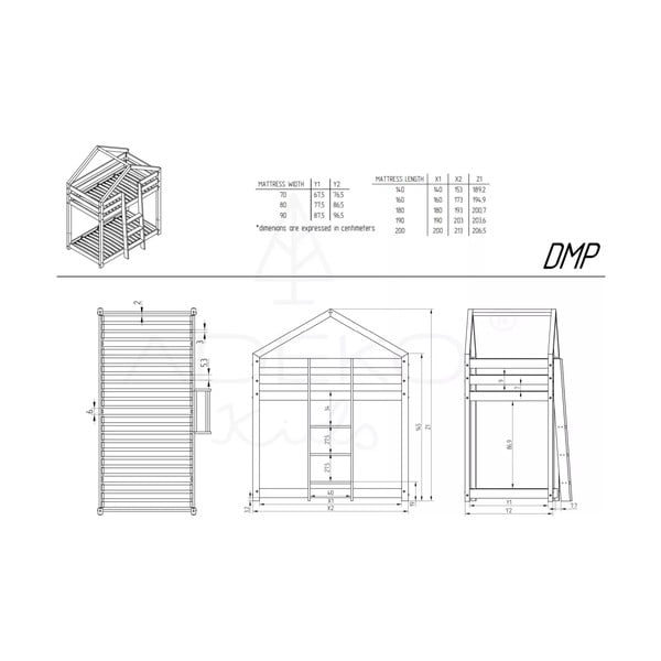 Domčeková palanda z borovicového dreva Adeko Mila DMP, 80 x 160 cm-image-3