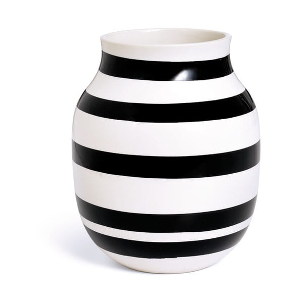 Čierno-biela kameninová váza Kähler Design Omaggio, výška 20 cm